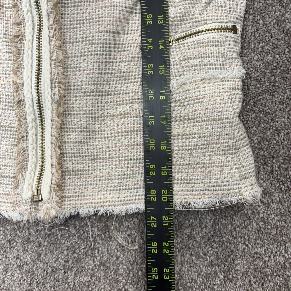 MNG Casual Women's Jacket Size 4 Beige Full Zip Lined Pockets Long Sleeves EUC - Picture 12 of 14